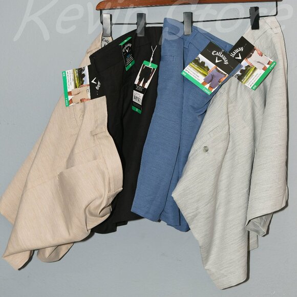 4 pairs of Blue, tan , Gray, Black - Men’s Golf Short Callaway - Picture 1 of 10